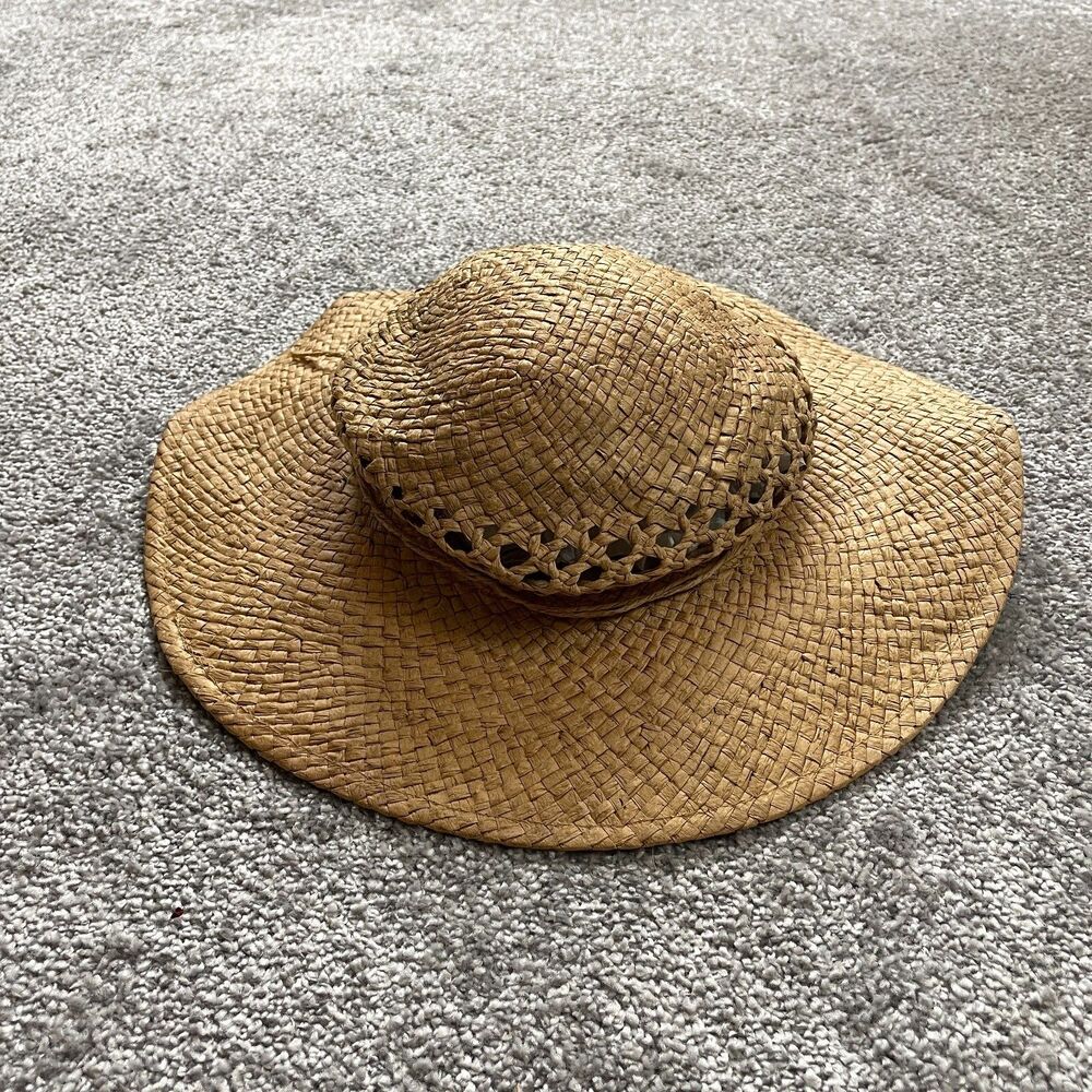 Unbranded Sun Hat Womens One Size Brown Strap Wide Brim with Breathable Ladies